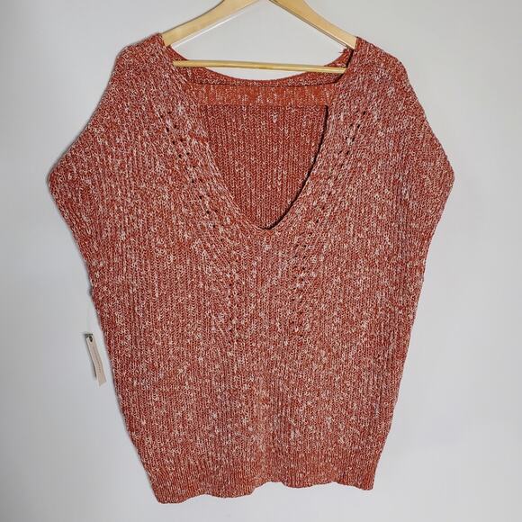 Pilcro Anthropologie red Rouge Pilcro Knit Tunic Sleeveless sweater top NWT - Picture 3 of 12